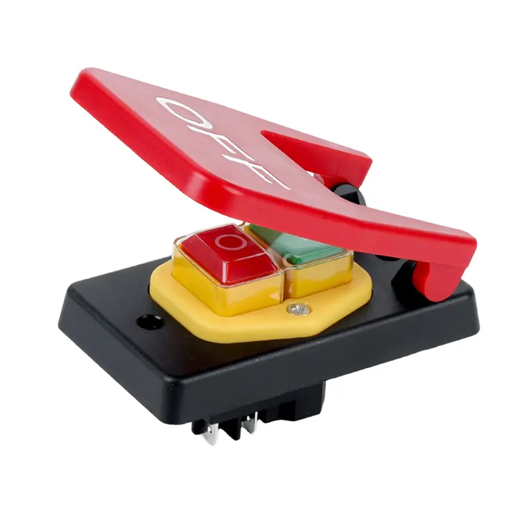 Interruttore elettromagnetico a pulsante grande rosso OFF da pannello 16A