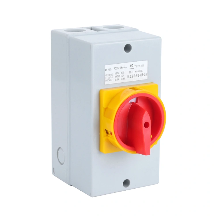 Interruttore isolatore da 25 A con scatola inferiore bianca