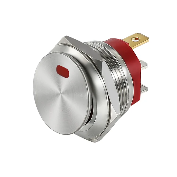 Interruttore a bilanciere rotondo in metallo a 3 pin da 22 mm