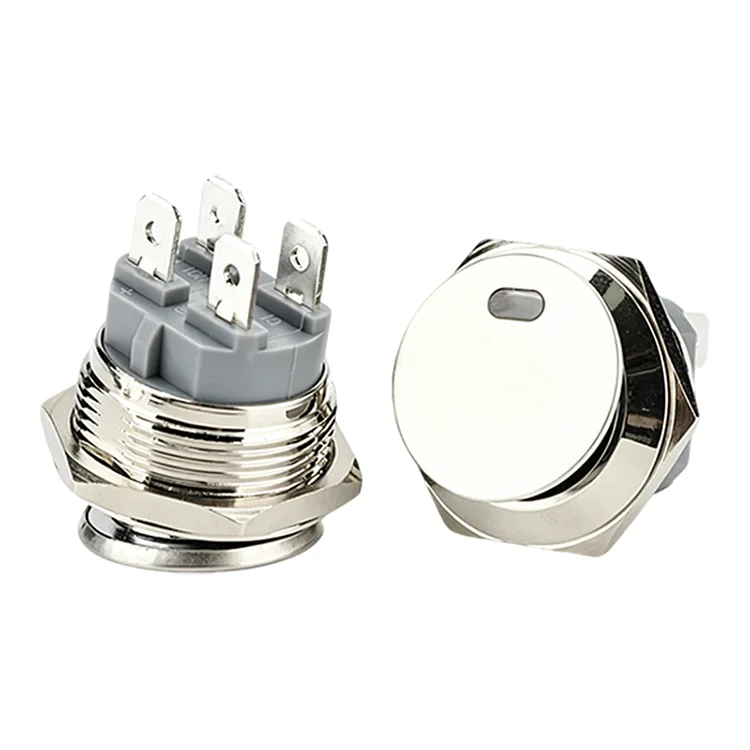 Interruttore a bilanciere rotondo in metallo a 4 pin da 22 mm