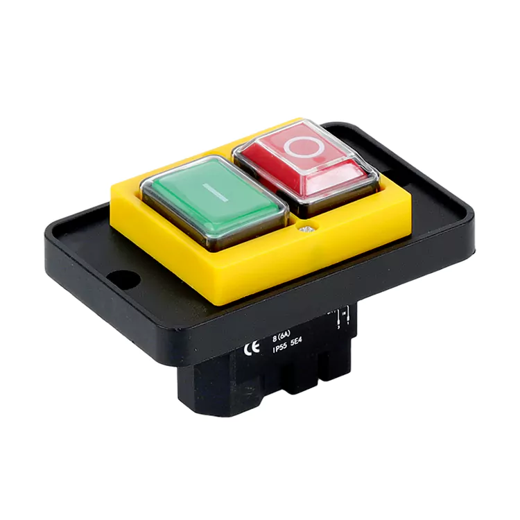 Interruttore elettromagnetico a pulsante giallo da pannello grande 8A