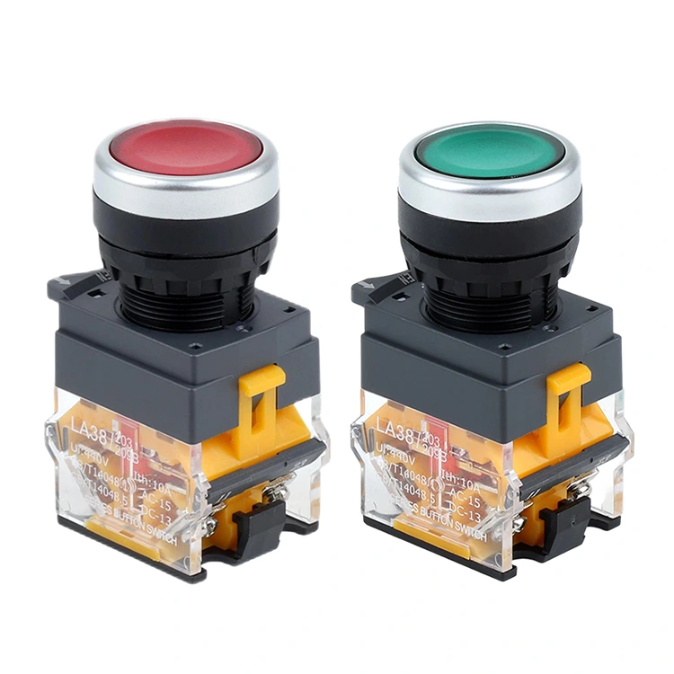 LA38-11 Interruttore a pulsante reset/autobloccante 1NO1NC