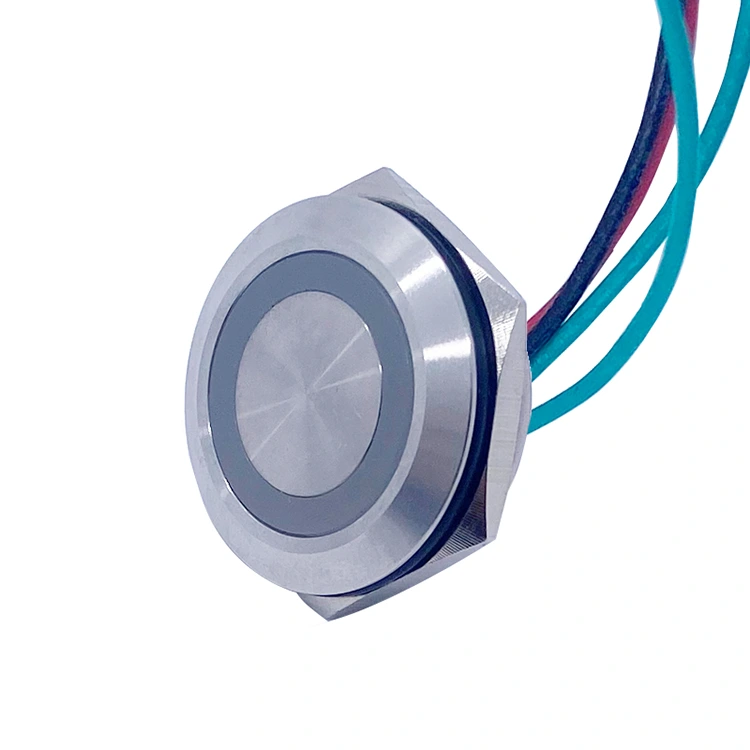 Interruttore a pulsante in metallo di tipo ultra corto con luce a LED